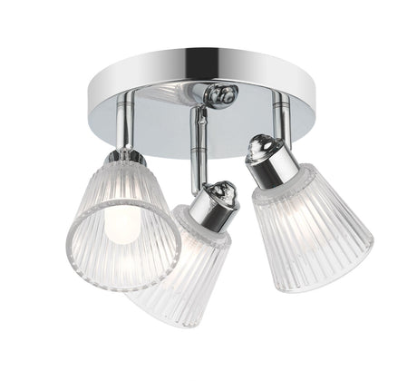 Magnalux Gatsby 3 Light Bathroom Ceiling Light Polished Chrome Part Number - GAT03CH