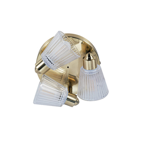 Magnalux Gatsby 3 Light Bathroom Ceiling Light Satin Brass Part Number - GAT03SB