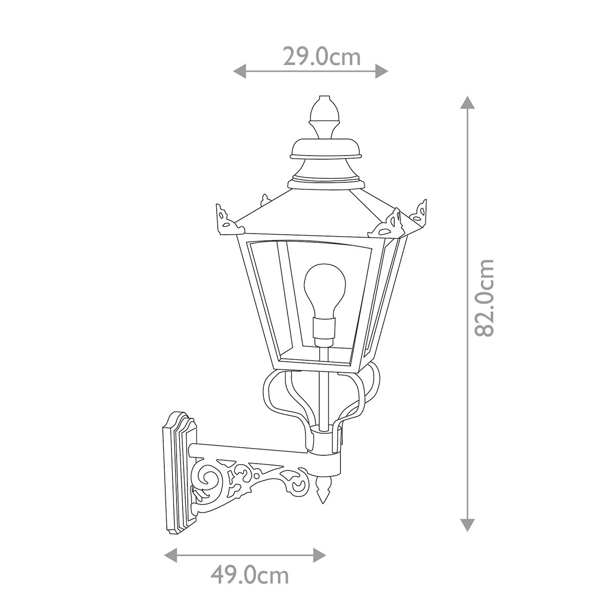Elstead Lighting Outdoor Wall Light from the Grampian range. Grampian 1 Light Wall Lantern – SKU GB1-BLACK