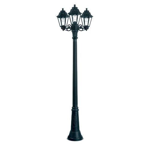 Magnalux Gigi/Bisso/Anna Black Clear 3 Light Large Post E27 8.5W CCT Part Number - GIGI/BISSO/ANNA3L