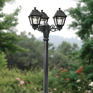 Magnalux Gigi/Bisso/Anna Black Clear 3 Light Large Post E27 8.5W CCT Part Number - GIGI/BISSO/ANNA3L