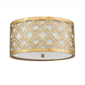 Gilded Nola Ceiling Flush from the Arabella range. Arabella 2 Light Flush Product Code = GN-ARABELLA-F