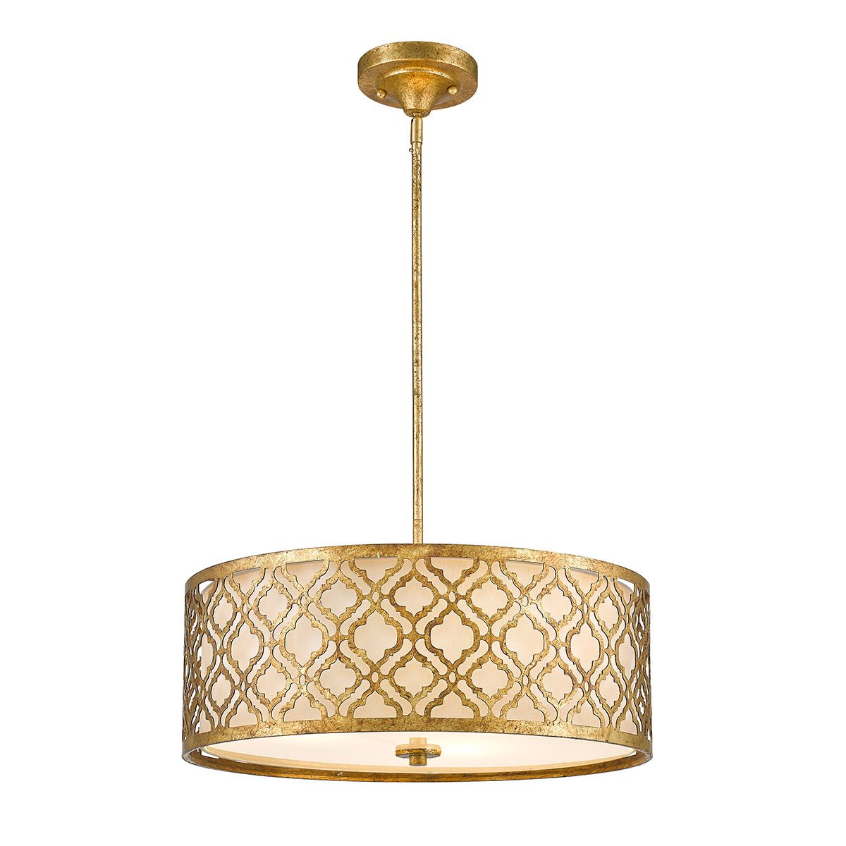 Gilded Nola Pendant from the Arabella range. Arabella 3 Light Duo-Mount Large Pendant – SKU GN-ARABELLA-P-L