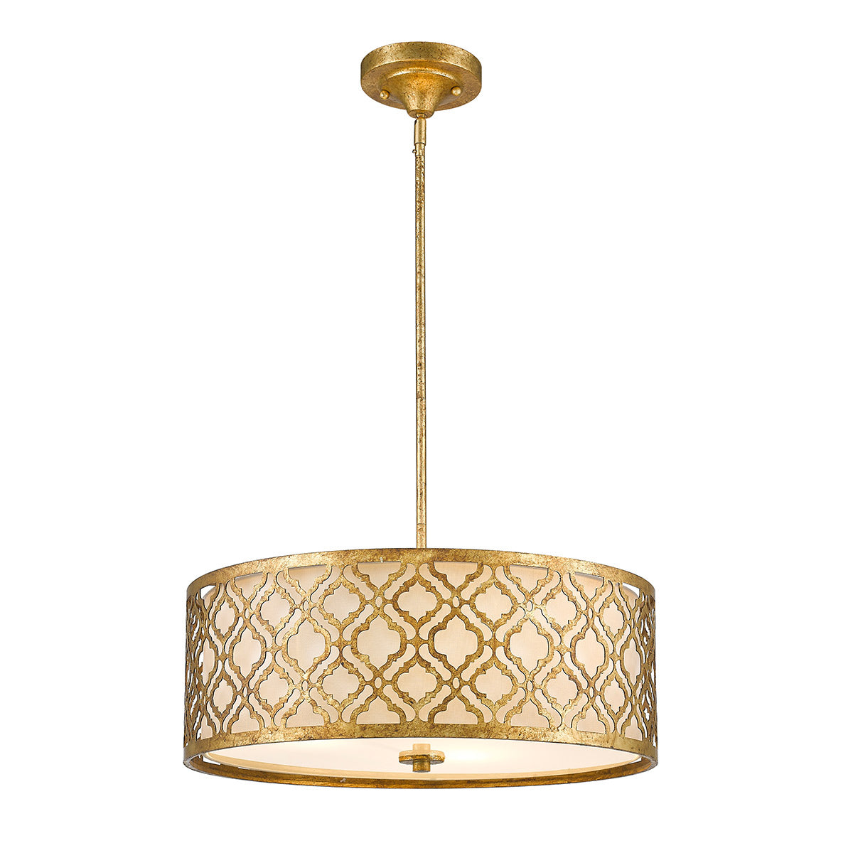Gilded Nola Pendant from the Arabella range. Arabella 3 Light Duo-Mount Large Pendant Product Code = GN-ARABELLA-P-L