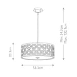 Gilded Nola Pendant from the Arabella range. Arabella 3 Light Duo-Mount Large Pendant – SKU GN-ARABELLA-P-L