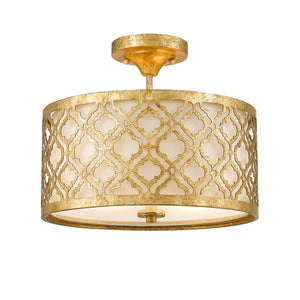 Gilded Nola Pendant from the Arabella range. Arabella 2 Light Duo-Mount Medium Pendant Product Code = GN-ARABELLA-P-M
