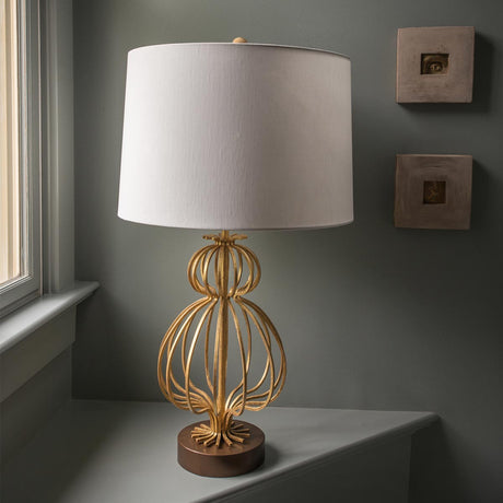 Gilded Nola Table Lamp from the Lafitte range. Lafitte 1 Light Table Lamp  - Distressed Gold Product Code = GN-LAFITTE-TL-GD