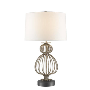Gilded Nola Table Lamp from the Lafitte range. Lafitte 1 Light Table Lamp  - Distressed Silver Product Code = GN-LAFITTE-TL-SV
