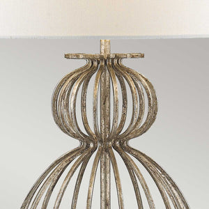 Gilded Nola Table Lamp from the Lafitte range. Lafitte 1 Light Table Lamp  - Distressed Silver Product Code = GN-LAFITTE-TL-SV