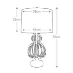 Gilded Nola Table Lamp from the Lafitte range. Lafitte 1 Light Table Lamp  - Distressed Silver Product Code = GN-LAFITTE-TL-SV