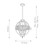 Gilded Nola Pendant from the Lemuria range. Lemuria 3 Light Globe Pendant – SKU GN-LEMURIA-3P-A