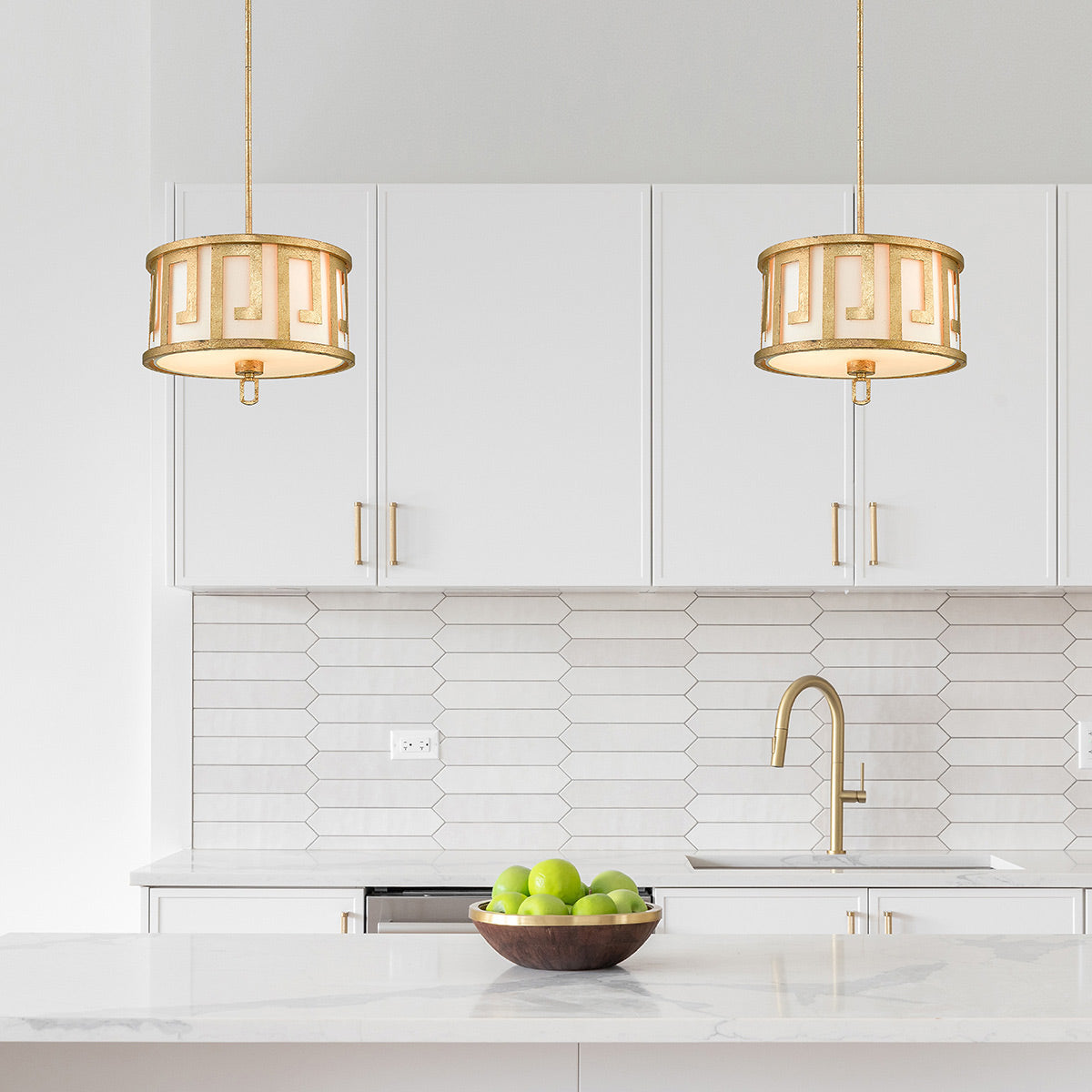 Gilded Nola Pendant from the Lemuria range. Lemuria 2 Light Medium Pendant Product Code = GN-LEMURIA-P-M