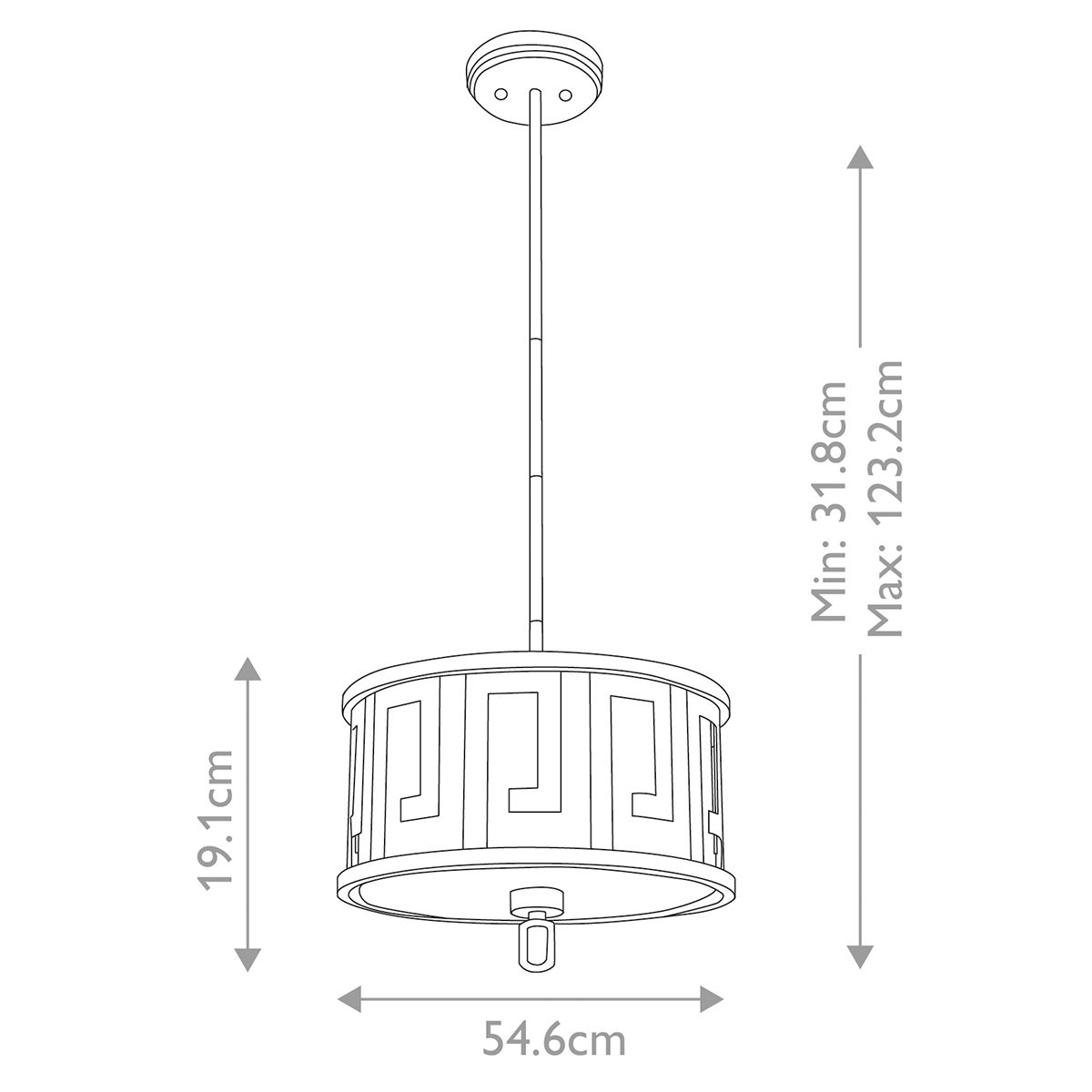 Gilded Nola Pendant from the Lemuria range. Lemuria 2 Light Medium Pendant – SKU GN-LEMURIA-P-M