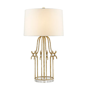 Gilded Nola Table Lamp from the Stella range. Stella 1 Light Table Lamp - Distressed Gold Product Code = GN-STELLA-TL-GD