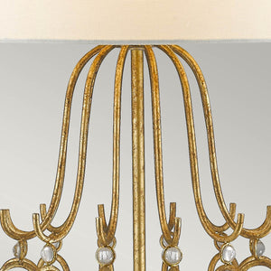 Gilded Nola Table Lamp from the Stella range. Stella 1 Light Table Lamp - Distressed Gold Product Code = GN-STELLA-TL-GD