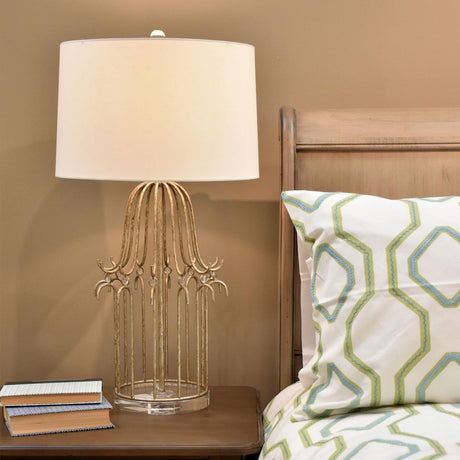 Gilded Nola Table Lamp from the Stella range. Stella 1 Light Table Lamp - Distressed Gold Product Code = GN-STELLA-TL-GD