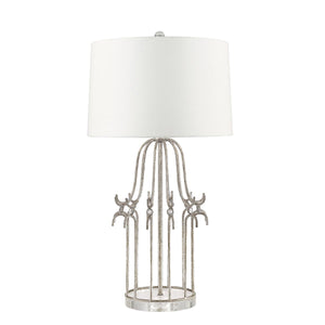 Gilded Nola Table Lamp from the Stella range. Stella 1 Light Table Lamp - Distressed Silver Product Code = GN-STELLA-TL-SV