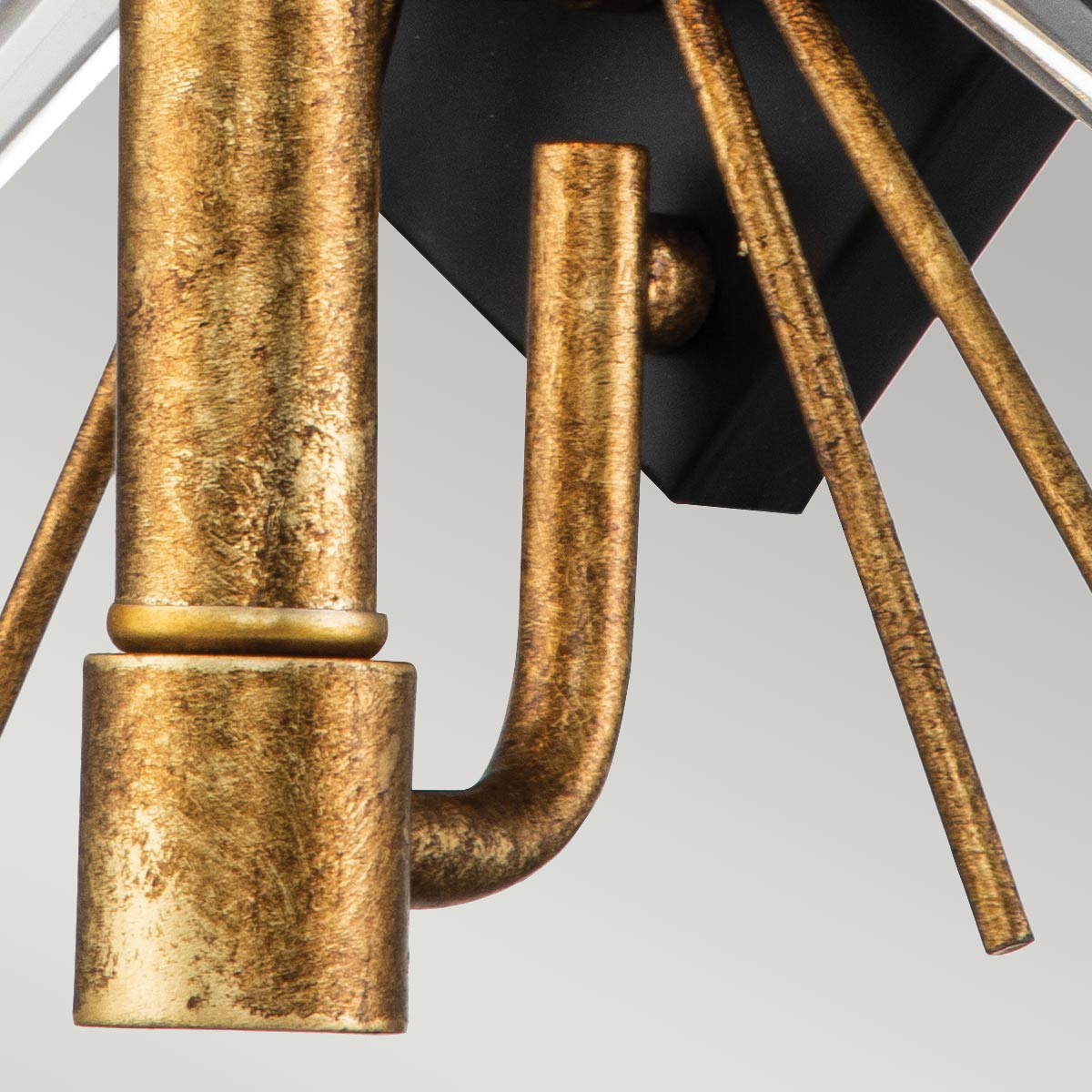 Gilded Nola Wall Light from the Sun King range. Sun King 1lt Wall Light - Gold Leaf Product Code = GN-SUN-KING-1-G
