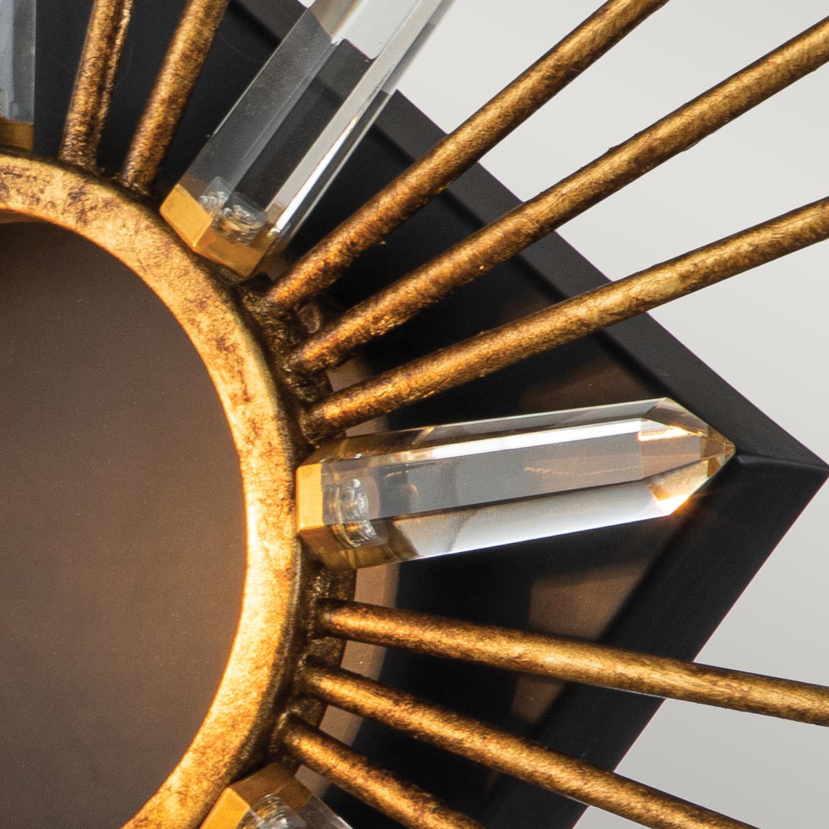 Gilded Nola Wall Light from the Sun King range. Sun King 1lt Wall Light - Gold Leaf Product Code = GN-SUN-KING-1-G