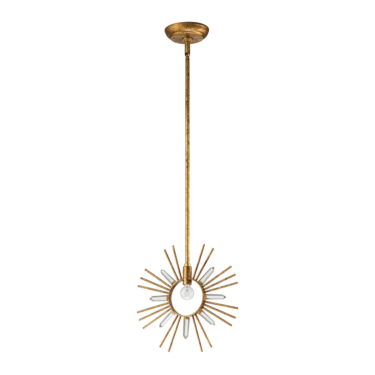 Gilded Nola Pendant from the Sun King range. Sun King 1lt Pendant - Gold Leaf Product Code = GN-SUN-KING-P-G