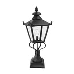 Elstead Lighting Pedestal Lantern from the Grampian range. Grampian 1 Light Pedestal Lantern Product Code = GN1-BLACK