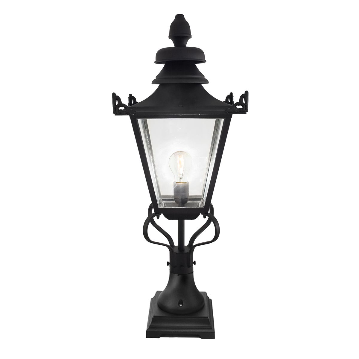 Elstead Lighting Pedestal Lantern from the Grampian range. Grampian 1 Light Pedestal Lantern – SKU GN1-BLACK