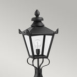 Elstead Lighting Pedestal Lantern from the Grampian range. Grampian 1 Light Pedestal Lantern – SKU GN1-BLACK