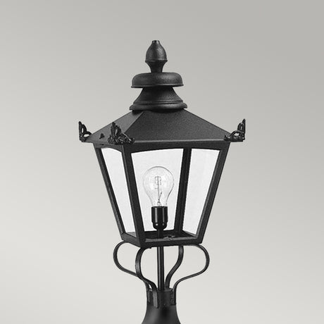 Elstead Lighting Pedestal Lantern from the Grampian range. Grampian 1 Light Pedestal Lantern Product Code = GN1-BLACK