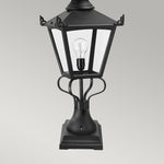 Elstead Lighting Pedestal Lantern from the Grampian range. Grampian 1 Light Pedestal Lantern – SKU GN1-BLACK