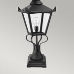 Elstead Lighting Pedestal Lantern from the Grampian range. Grampian 1 Light Pedestal Lantern Product Code = GN1-BLACK