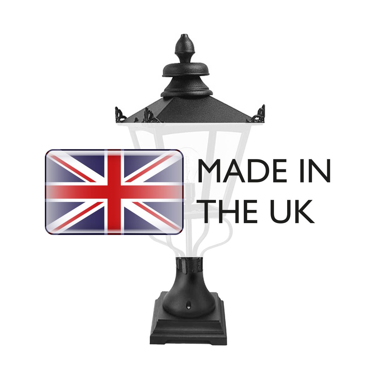 Elstead Lighting Pedestal Lantern from the Grampian range. Grampian 1 Light Pedestal Lantern – SKU GN1-BLACK