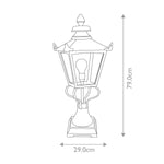 Elstead Lighting Pedestal Lantern from the Grampian range. Grampian 1 Light Pedestal Lantern – SKU GN1-BLACK