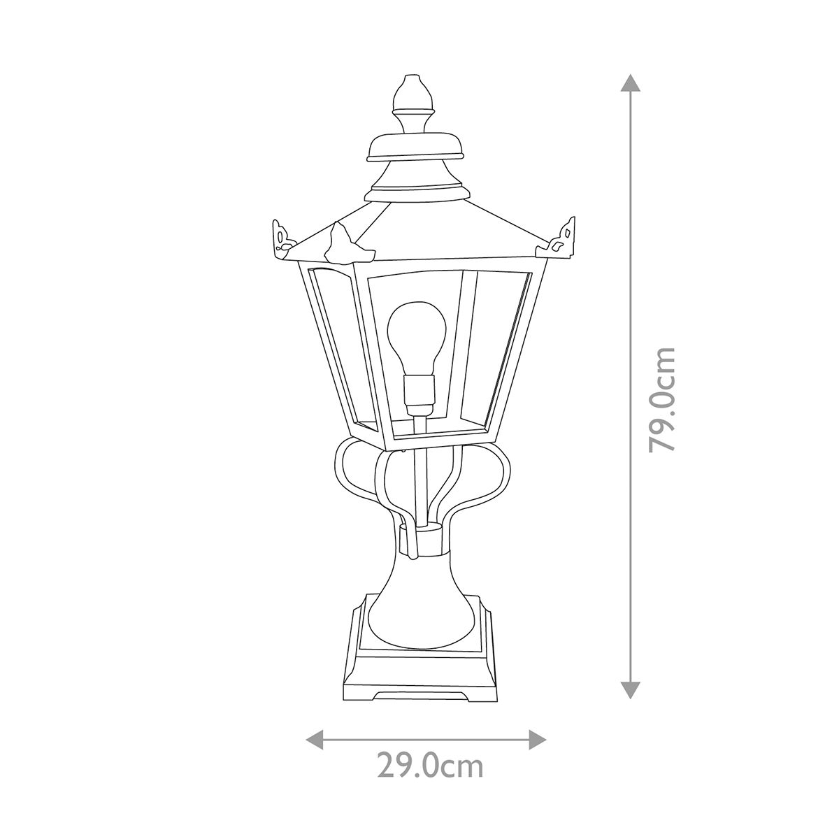 Elstead Lighting Pedestal Lantern from the Grampian range. Grampian 1 Light Pedestal Lantern – SKU GN1-BLACK