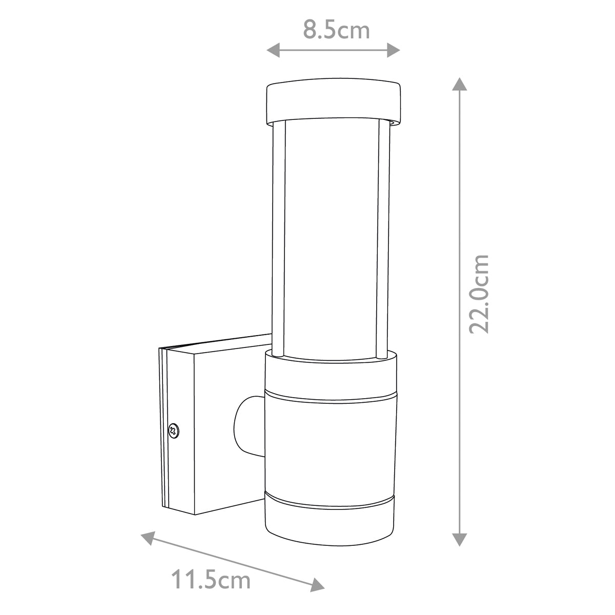 Garden Zone Outdoor Wall Light from the Beta range. Beta Plain Wall Lantern - Silver Product Code = GZ-BETA3