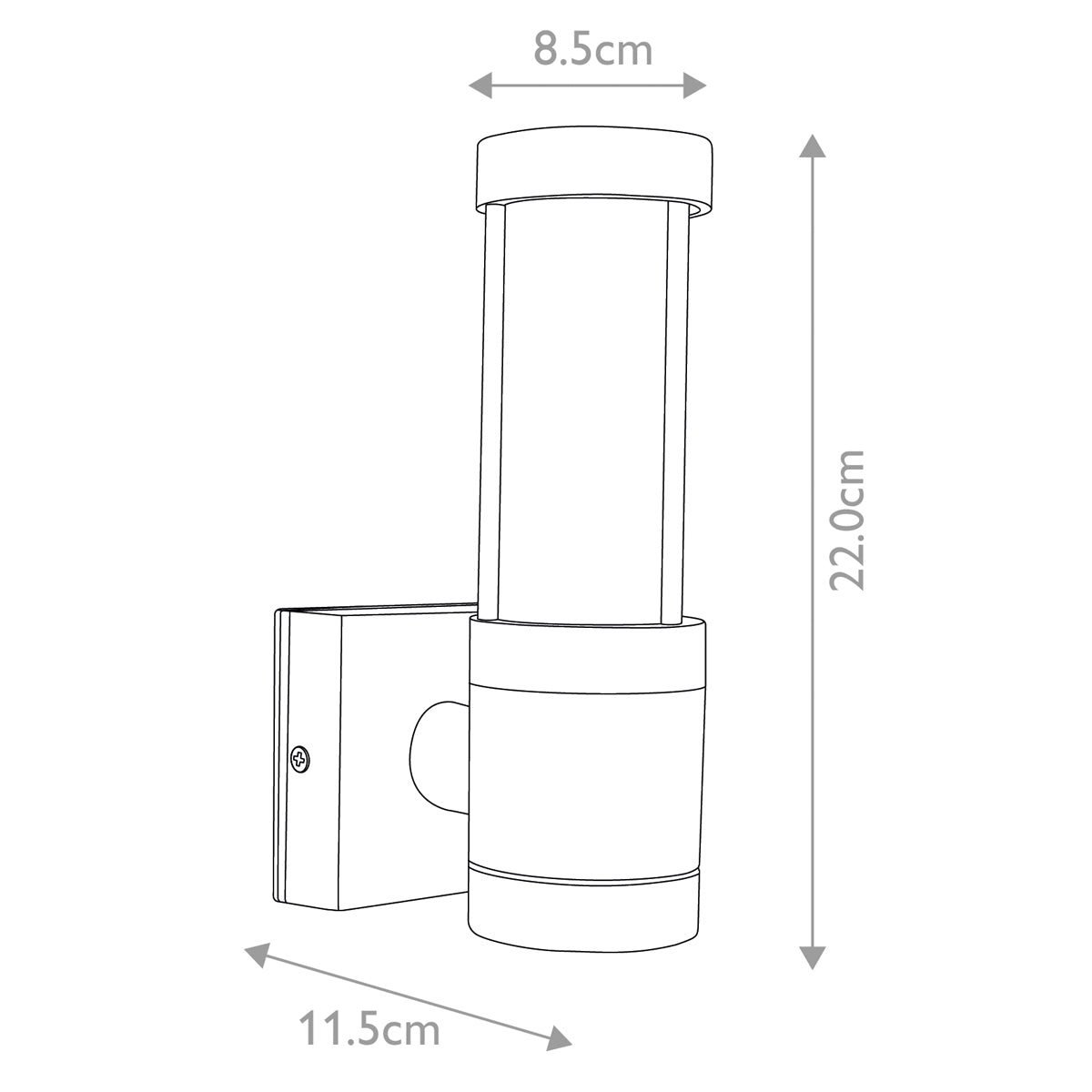 Garden Zone Outdoor Wall Light from the Beta range. Beta Plain Wall Lantern - Iron Product Code = GZ-BETA4