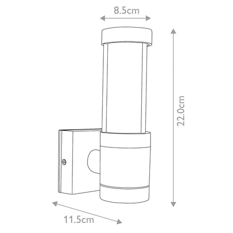 Garden Zone Outdoor Wall Light from the Beta range. Beta Plain Wall Lantern - Iron Product Code = GZ-BETA4