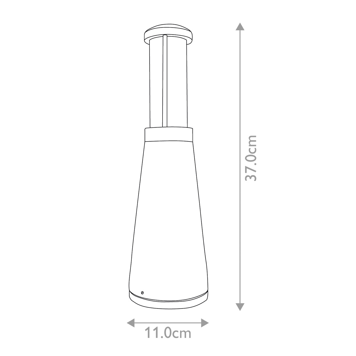 Garden Zone Bollard from the Beta range. Beta Aluminium Plain Bollard - Silver Product Code = GZ-BETA7