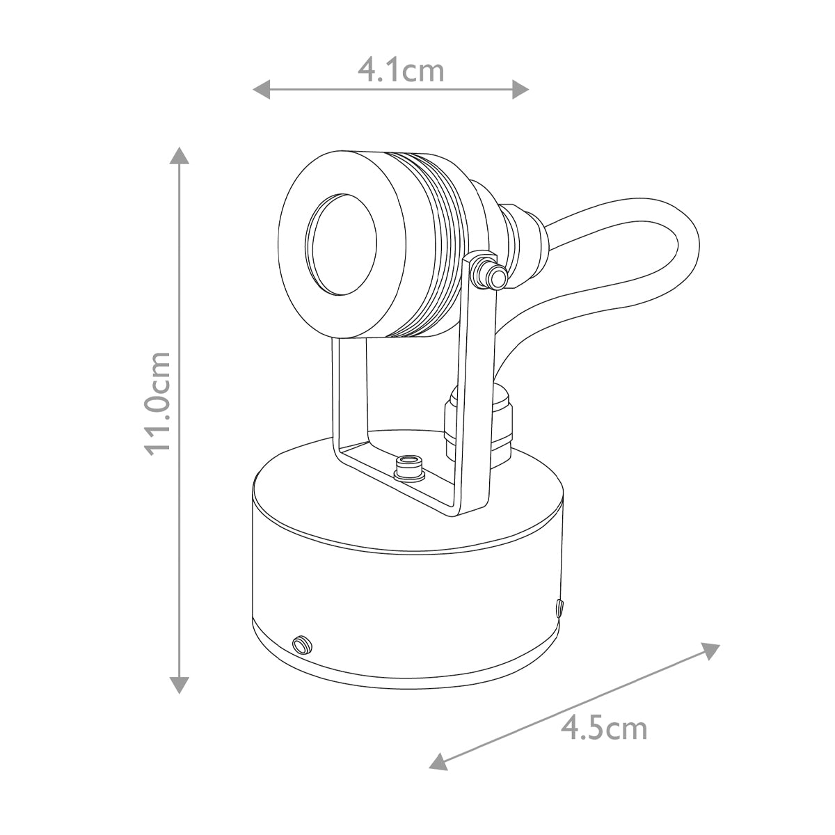 Garden Zone Outdoor Wall Light from the Elite range. Elite Small Spotlight Wall Fitting Product Code = GZ-ELITE3-S