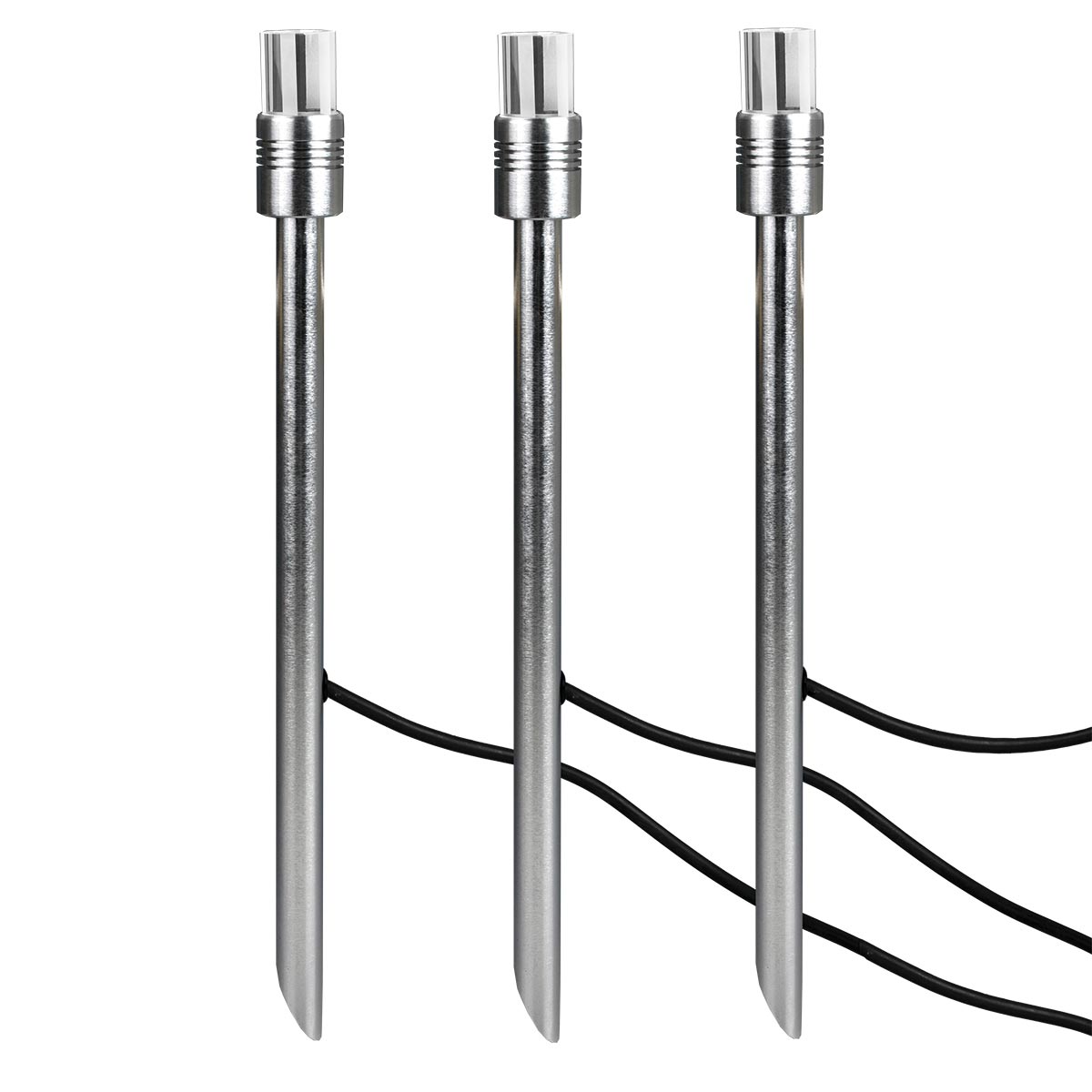 Garden Zone Spot Lights from the Ambleside range. Ambleside Starter kit including 3 x 12V Ambient lights and 3 x Spikes Product Code = GZCC-AMBLE-3S