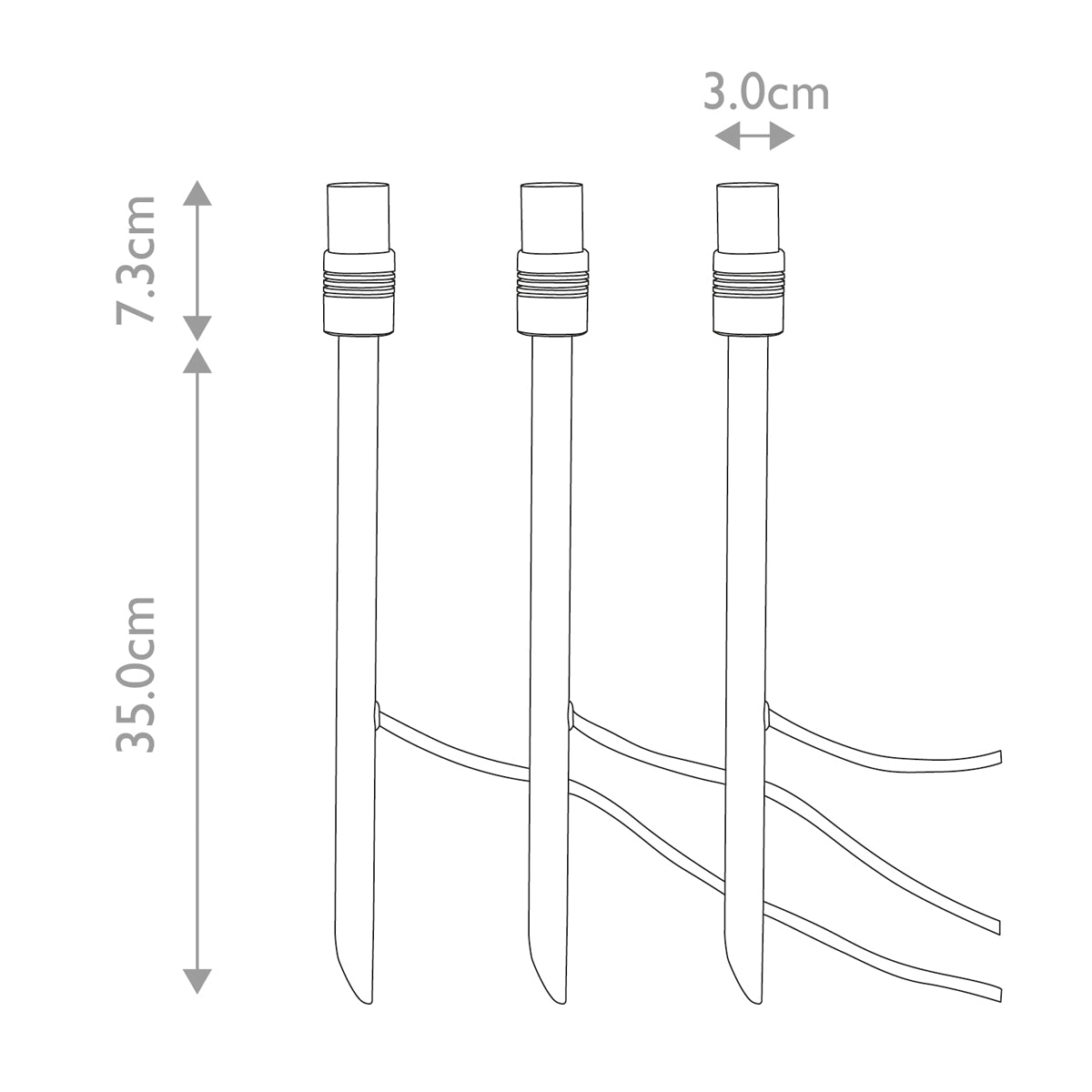 Garden Zone Spot Lights from the Ambleside range. Ambleside Starter kit including 3 x 12V Ambient lights and 3 x Spikes Product Code = GZCC-AMBLE-3S