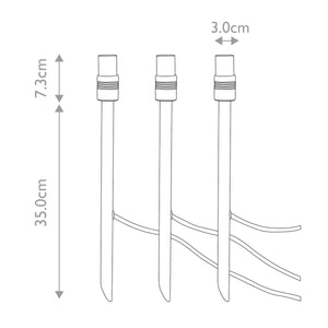 Garden Zone Spot Lights from the Ambleside range. Ambleside Starter kit including 3 x 12V Ambient lights and 3 x Spikes Product Code = GZCC-AMBLE-3S