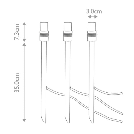 Garden Zone Spot Lights from the Ambleside range. Ambleside Starter kit including 3 x 12V Ambient lights and 3 x Spikes Product Code = GZCC-AMBLE-3S