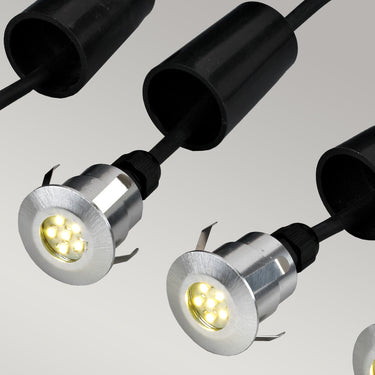Garden Zone Spot Lights from the Derwent range. Derwent 5 x Deck/garden light with 6m cable and 12V Transformer Product Code = GZCC-DERWENT-5 product image - Endon Lighting from First Light Direct with great prices and fast UK delivery