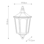 Garden Zone Outdoor Wall Light from the Cricklade range. Cricklade 1 Light Half Lantern – SKU GZH-CKL7