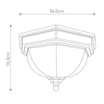 Garden Zone Ceiling Flush from the Fairford range. Fairford 1 Light Flush Lantern – SKU GZH-FF12