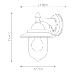 Garden Zone Outdoor Wall Light from the Sandown range. Sandown 1 Light Wall Lantern – SKU GZH-SDN2