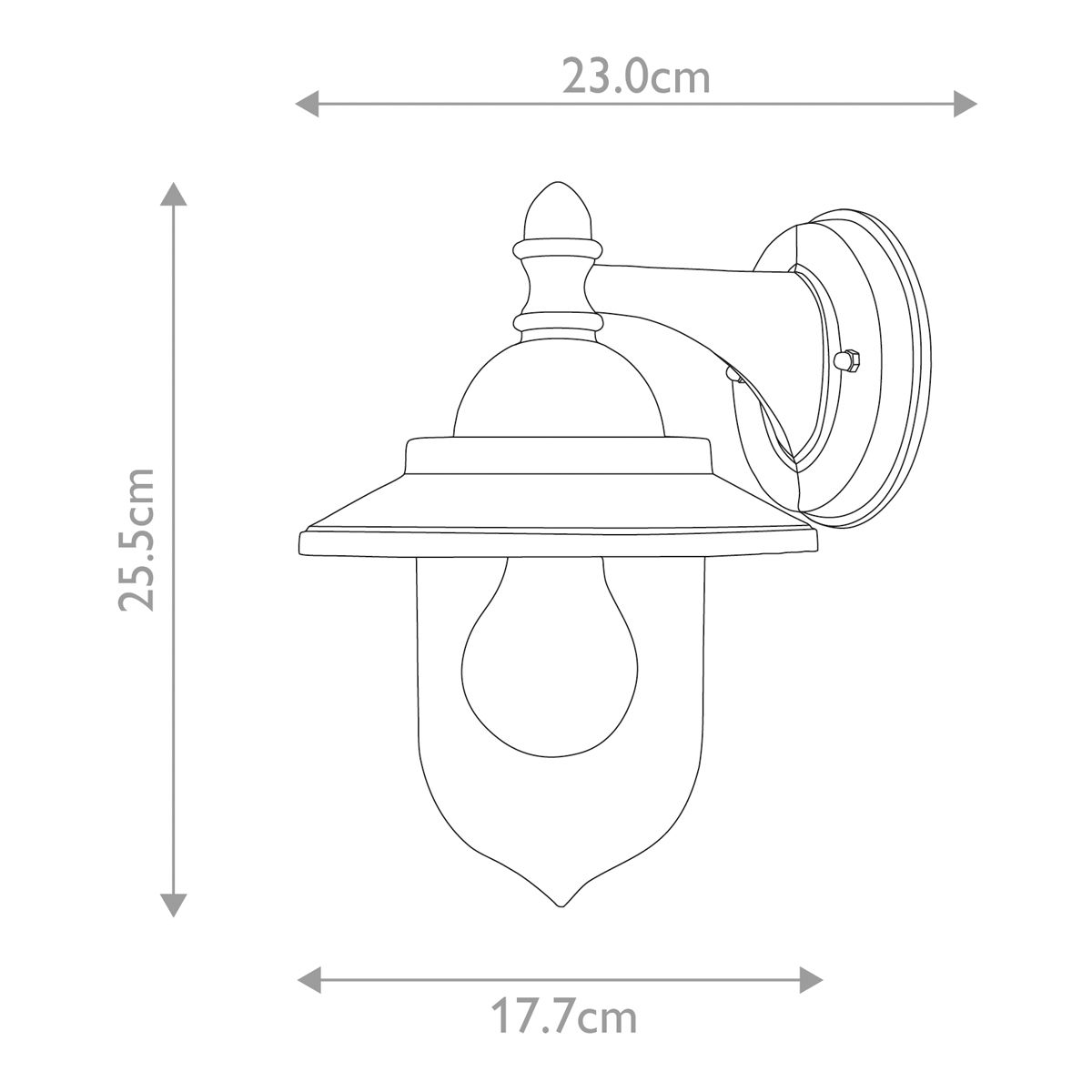 Garden Zone Outdoor Wall Light from the Sandown range. Sandown 1 Light Wall Lantern – SKU GZH-SDN2