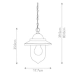 Garden Zone Sandown 1 Light Chain Lantern – SKU GZH-SDN8