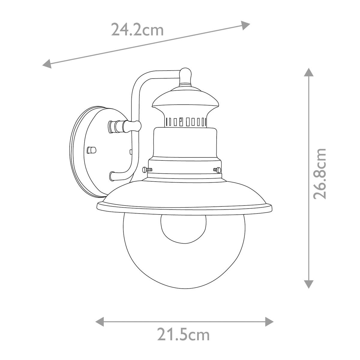 Garden Zone Outdoor Wall Light from the Shipston range. Shipston 1 Light Wall Lantern – SKU GZH-SHIP2