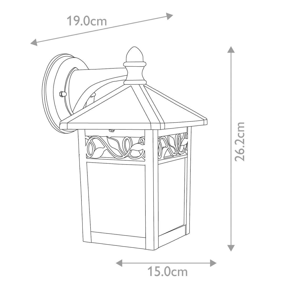 Garden Zone Outdoor Wall Light from the Winchcombe range. Winchcombe 1 Light Wall Lantern – SKU GZH-WC2